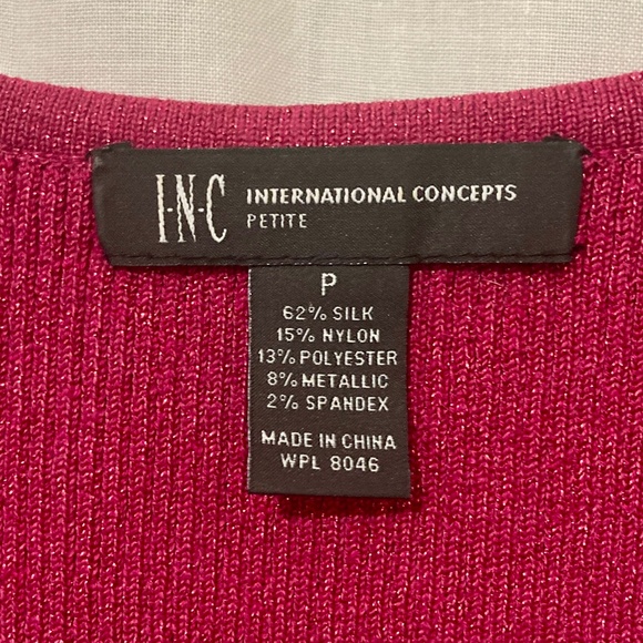 Sparkle with this Silk Tank, Deep Raspberry, Pink, Metallic Size P - Picture 6 of 6